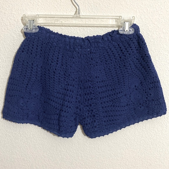 NWOT RAGA Women's Hand-Crochet Shorts BLUE Size S - Picture 2 of 5